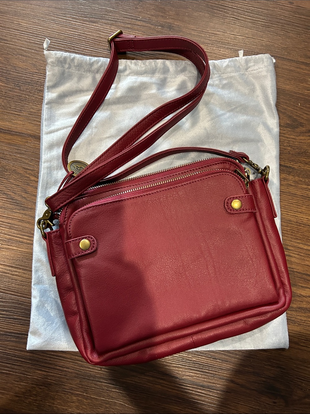 Red/Maroon Leather Handbag